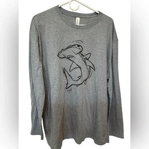 BeCause Hammerhead Shark - Men's Heavyweight 100% Cotton Long Sleeve NWOT